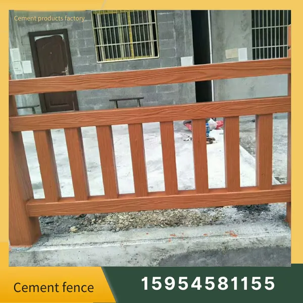 Cement Wood Grain Imitation Guardrail, River Channel Protection Fence, Concrete Precast Component Processing, Lujing Building Materials photo-3