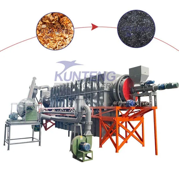 Horno de carbonización sin humo para cáscaras de coco. Pequeña máquina para fabricar carbón vegetal EPC