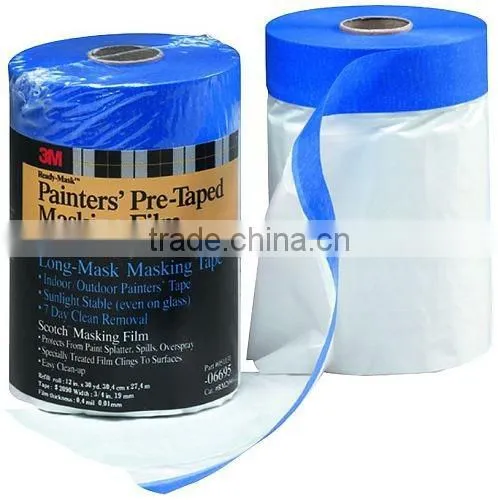 Best Seller PE Sticky Pretaped Plastic Masking Film photo-5