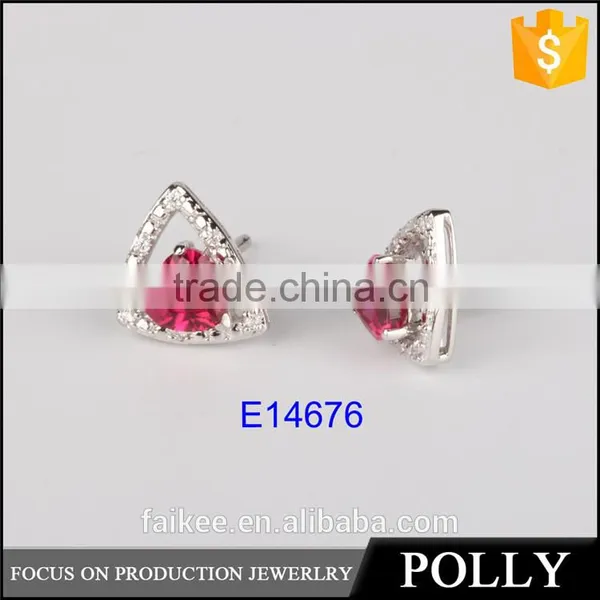 Cheap Wholesale Stud Earrings Zircon Silver Jewelry photo-2
