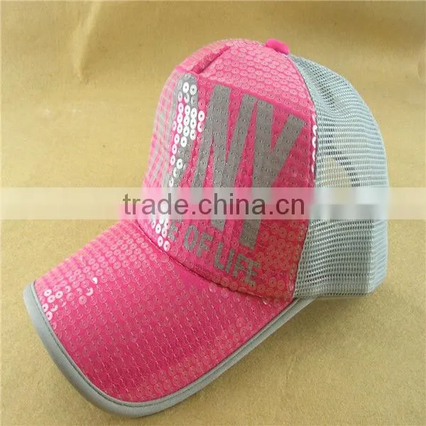 Design 5 Panel Baseball Caps With Sequins Embroidery