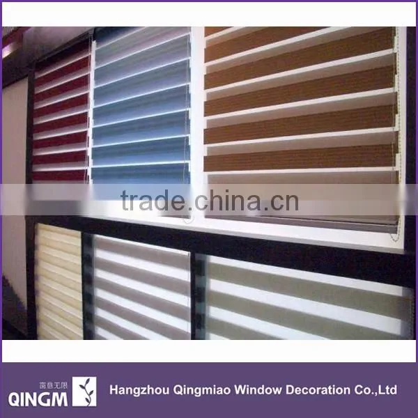 QINGMIAO Brand Horizontal Pattern and Polyester Material Plain Color Zebra Blinds Fabric photo-2