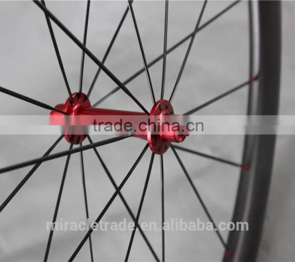 56mm Clincher Wheels Red R36 Hub Carbon Wheels Red Nipples Full Carbon Wheels China W56C photo-5