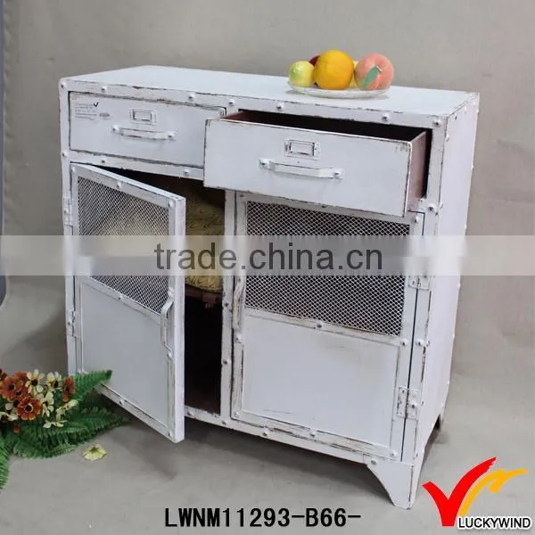 White Eco Painted Metal Vintage Industrial Furniture