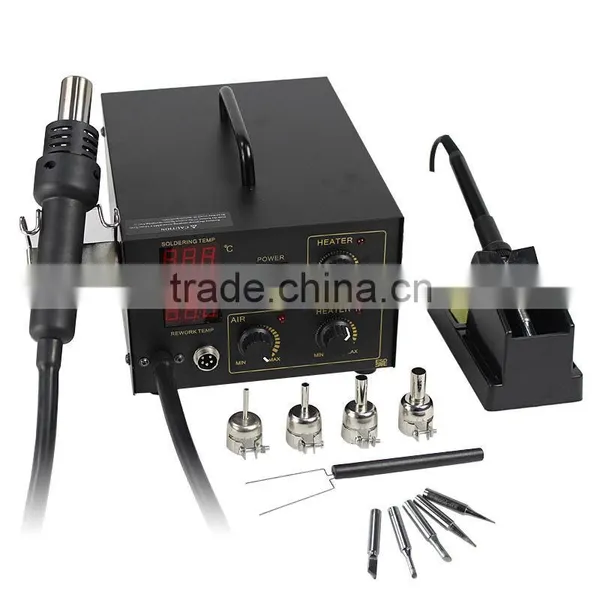2in1 SMD Soldering Rework Station Hot Air & Iron 852D+ 5Tips ESD PLCC BGA photo-4