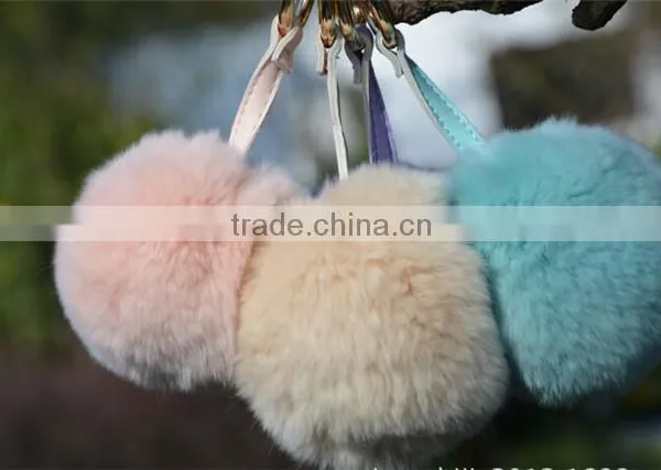 New Arrival Big Soft Rabbit Fur Ball Key Chain photo-3