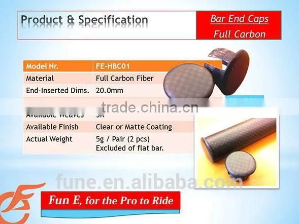 3K Clear Coating Bicycle Carbon Handlebar End Cap photo-3