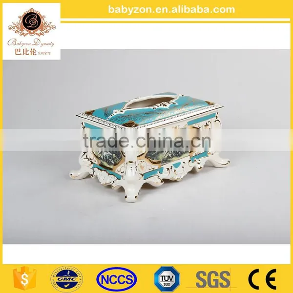 Babyzon 2016 Creative new design home decorative ornament European royal tissue box wholesale