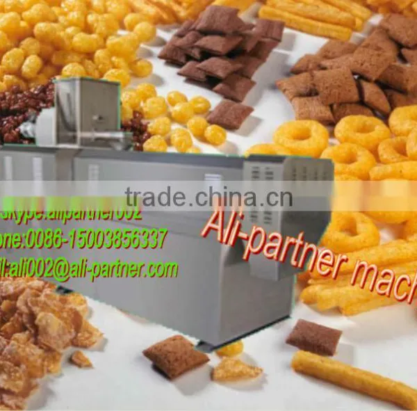 Pellet Single Screw Puffed Snack Food Extruder
