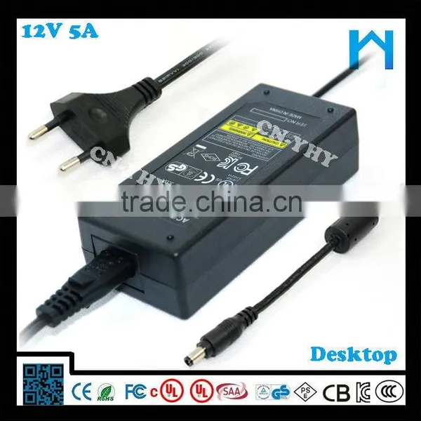 DC Output Type and Plug In Connection AC/DC 12V 5A Power Supply Adapter 5.5mm 2.5mm 2.1mm photo-5
