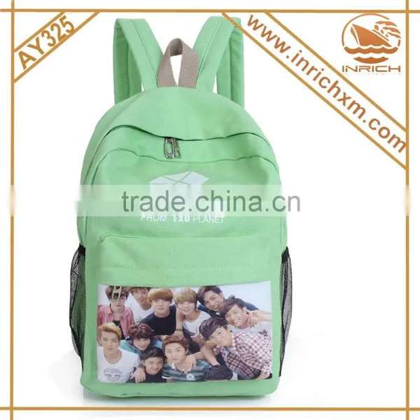 Cream Color Canvas Backpack School Bag Manufacturer photo-5