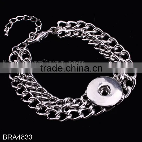 Hot New Products for 2015 Multichain Colorful Rope Custom Snap Button Bracelet photo-4