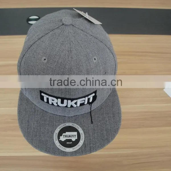 20% Wool ,80% Cotton Flat Trucker Snapback Hat
