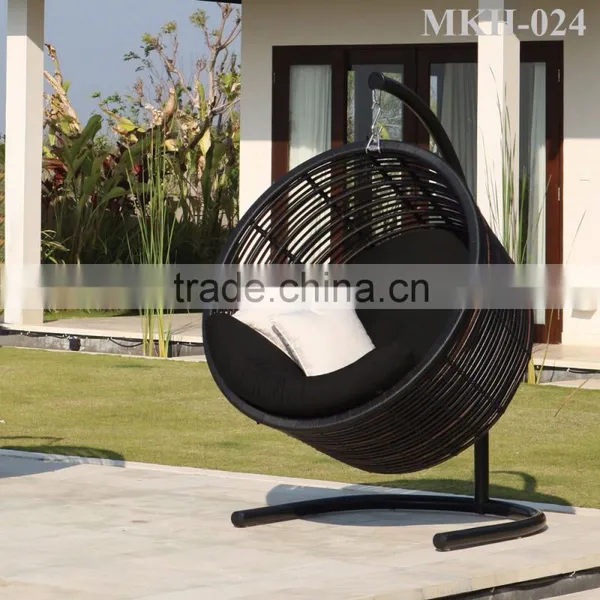 Wicker Rattan Swing Chair Furniture- Rattan Outdoor Furniture Round Hanging Chair photo-2