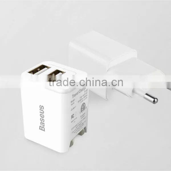Original BASEUS 2.4A Moblie Phone Charger Universal Quick Charging Adapter Dual USB Output Travel Charger With US /EU Plug photo-2