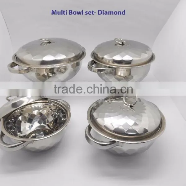 Stainless Steel Multi Bowl Set for Cooking and Serving