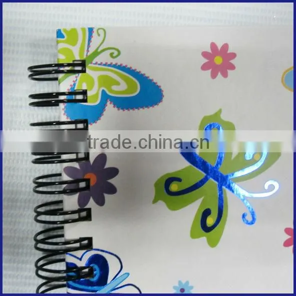 A6 Hot Stamping Hardcover Double Wire Wide Ruled Spiral Notebook photo-4