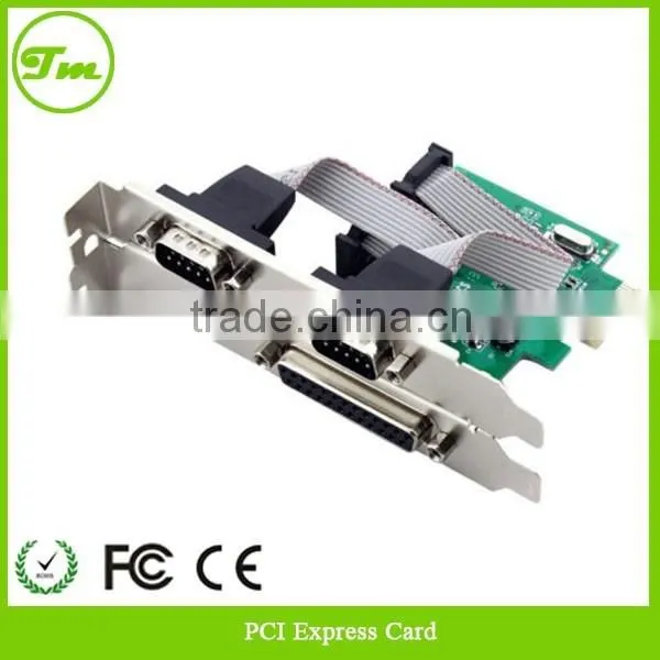 2 Port PCI-E Adapter RS-232 Serial COM & 1 Port Printer Parallel LPT Port photo-3