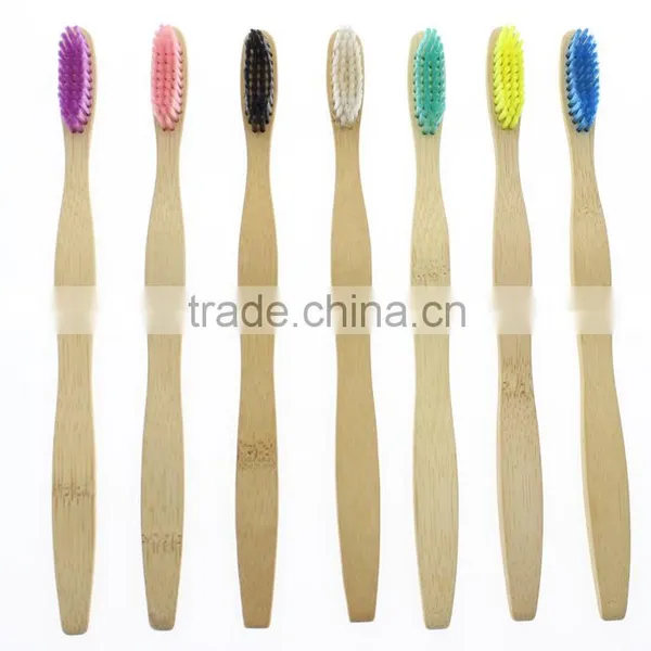 High Quality Colorful Charcoal Wholesale Wooden Bamboo Toothbrush photo-5