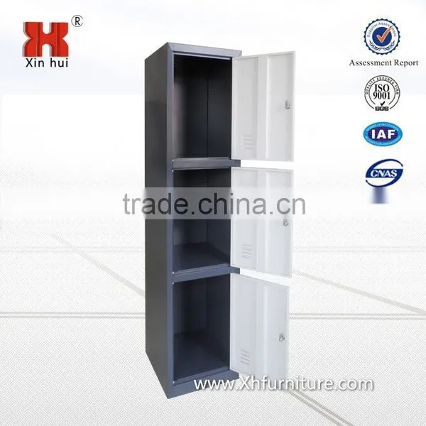 New Style Black And White 3 Door Vertical Steel Locker photo-4