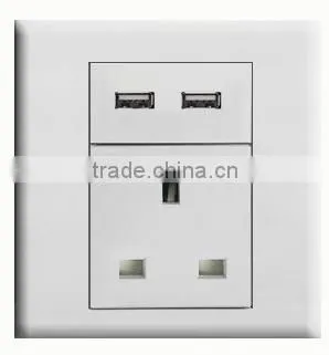 Hot Sales Dual USB Charging Wall Outlet UK Socket Creative With Mobile Phone Bracket 2.1 A British Gauge Socket Panel photo-2
