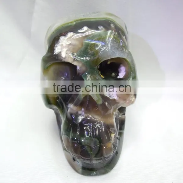 100% Natural Tiger Eye Crystal Skull Carving Crystal Healing Crystal Stone Skull With Geode Good for Collection photo-2