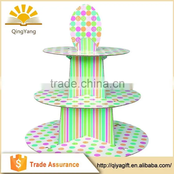 3 Tier Round Cardboard Cupcake Stand Tiered Cake Holder photo-3
