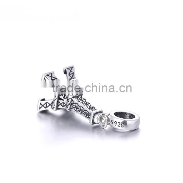 S167 Globalwin Chinese Imports Wholesale Silver Eiffel Tower Charm Pendant photo-2