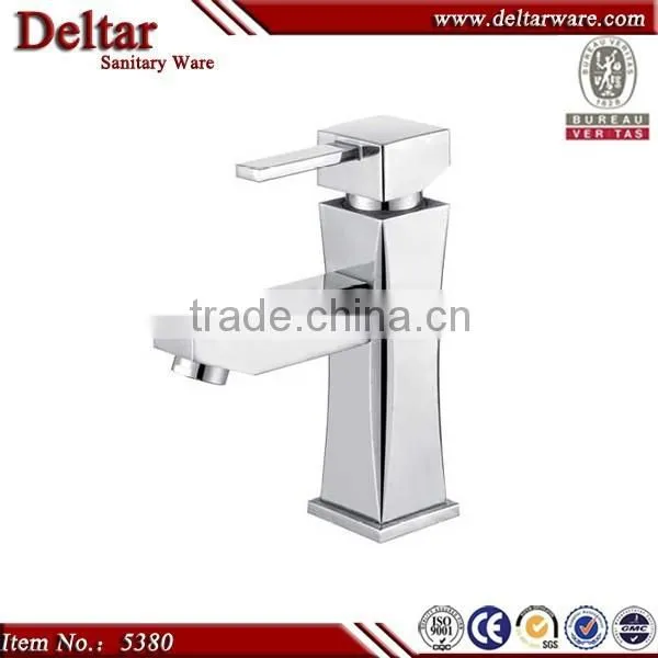 Made in China Wall Faucet, Square Unique Design Double Lever Faucet, 3 Hole Faucet photo-3