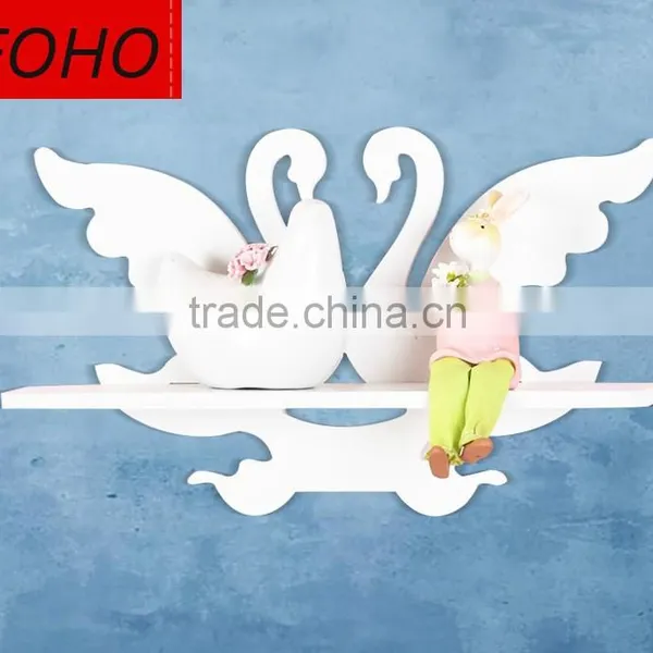 2015 Hot Sale Decorative Pure White WPC Carved Display Hollow Out Floating Shelf photo-6