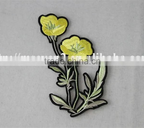 Beautiful Yellow Flower Patches Customized Embroidery Patch Products for Sale photo-3