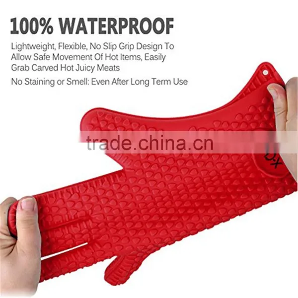 Cheap Waterproof Safety Silicone Oven Cooking Kitchen Heat Resistant Hand Gloves photo-3