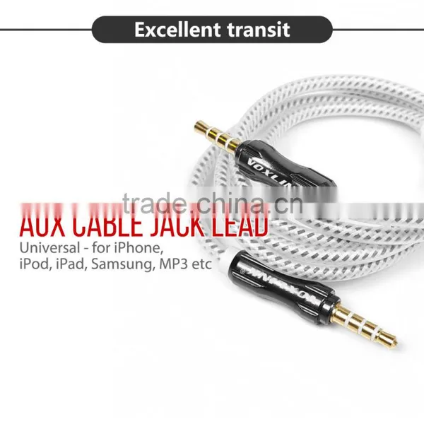VOXLINK 1m 3-5mm-to-3-5mm-PREMIUM-Braided-Aluminium Jack Aux Stereo Audio Cable Male to Male Extension Cable photo-5