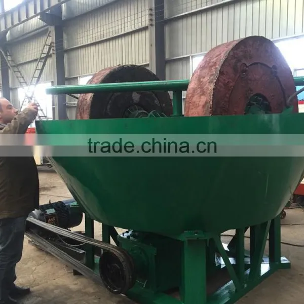 Egypt Gold Ore Gold Selecting Machine, Two Wheels Wet Pan Mill photo-4
