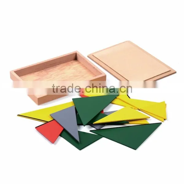 Wooden Toy Montessori Set Constructive Triangles With 5 Boxes photo-3