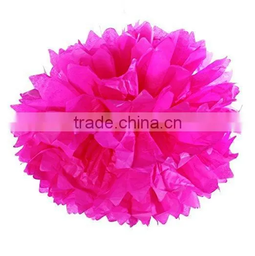 Decorative Hanging Pom Poms Pink White Tissue Paper Flowers for Wedding, Baby Shower Birthday,Party Decorations photo-4
