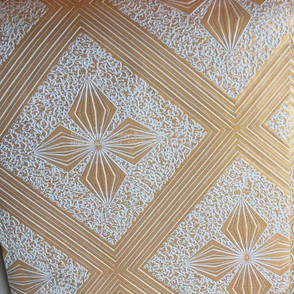 238#/996# ETC. Golden PVC Ceiling Embossed Film/PVC Film/PVC Foil 1230mm*600m*0.07mm photo-3