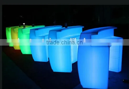 Rechargeable Led Glowing Bar Counter Light up Bar Table Bent and Round Bar Counter photo-3