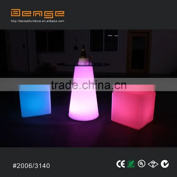 Led Glass Bar Table Party Cocktail Tables Cooktail Table and Chair Set photo-4