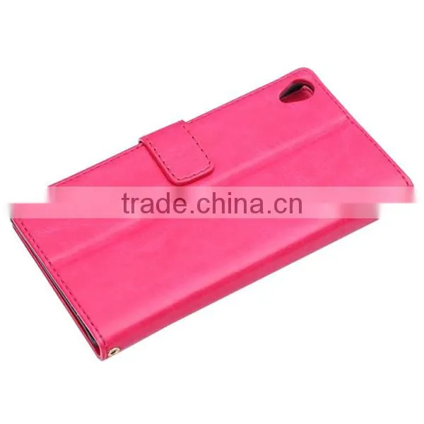 Manufacturer Cheap Mobile Phone Leather Flip Phone Case for Sony Z3 Leather Flip Back Case photo-4