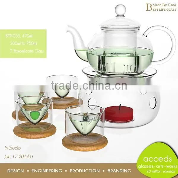 Unique Wholesale Creative Heat Resistant Tea Pot Pyrex Glass Set photo-2
