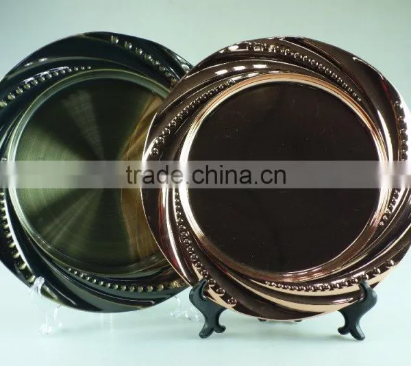 Royal Round Stainless Steel Wedding Plates With Multi Size and Clourful photo-4