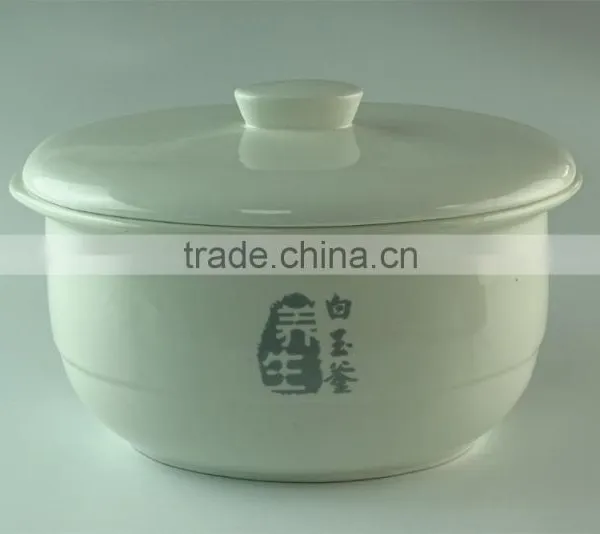 Kitchen utensil White Serveware Porcelain Serving soup Tureen with Lid