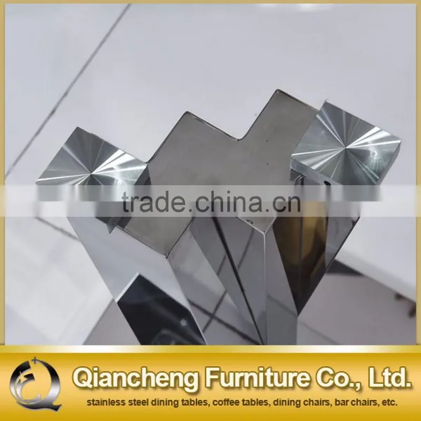 Clear Glass Side Table With Metal Leg Modern Style for Home photo-2