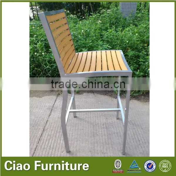 Polyester Wood Outdoor Pub Bar Chair High Chair photo-3