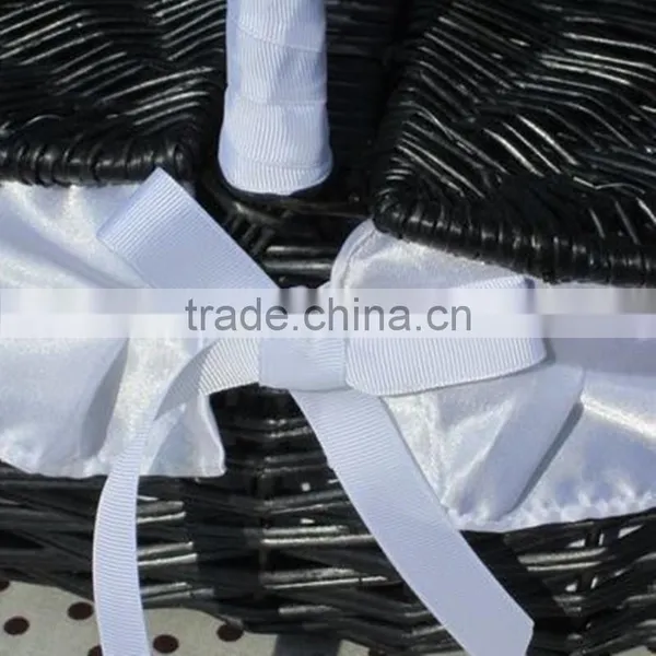 Black Willow Woven Wicker Wine Basket photo-2
