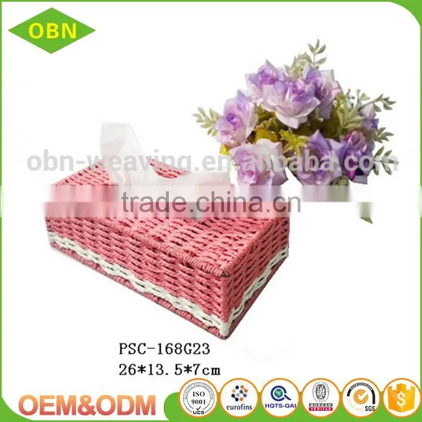 Custom Eco-friendly Material Cheap Decorative Paper Rope Hand Woven Paper Tissue Napkin Holder