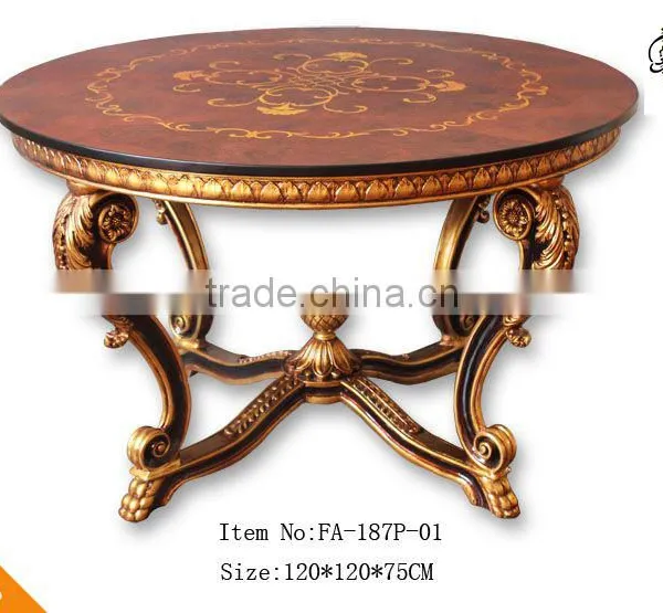 FA-187P-01 Four Leg Classical Glass Top Round Center Table photo-2