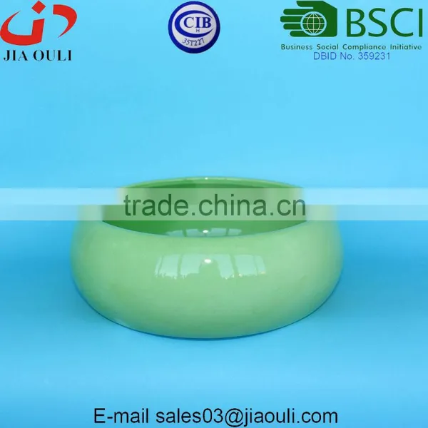 Decorative Display Bowl Round White/green Ceramic Succulent Plant Flower Planter Pot photo-5