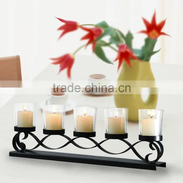Black Iron Candle Stand Rack Shelf Hold 5 Candles photo-2